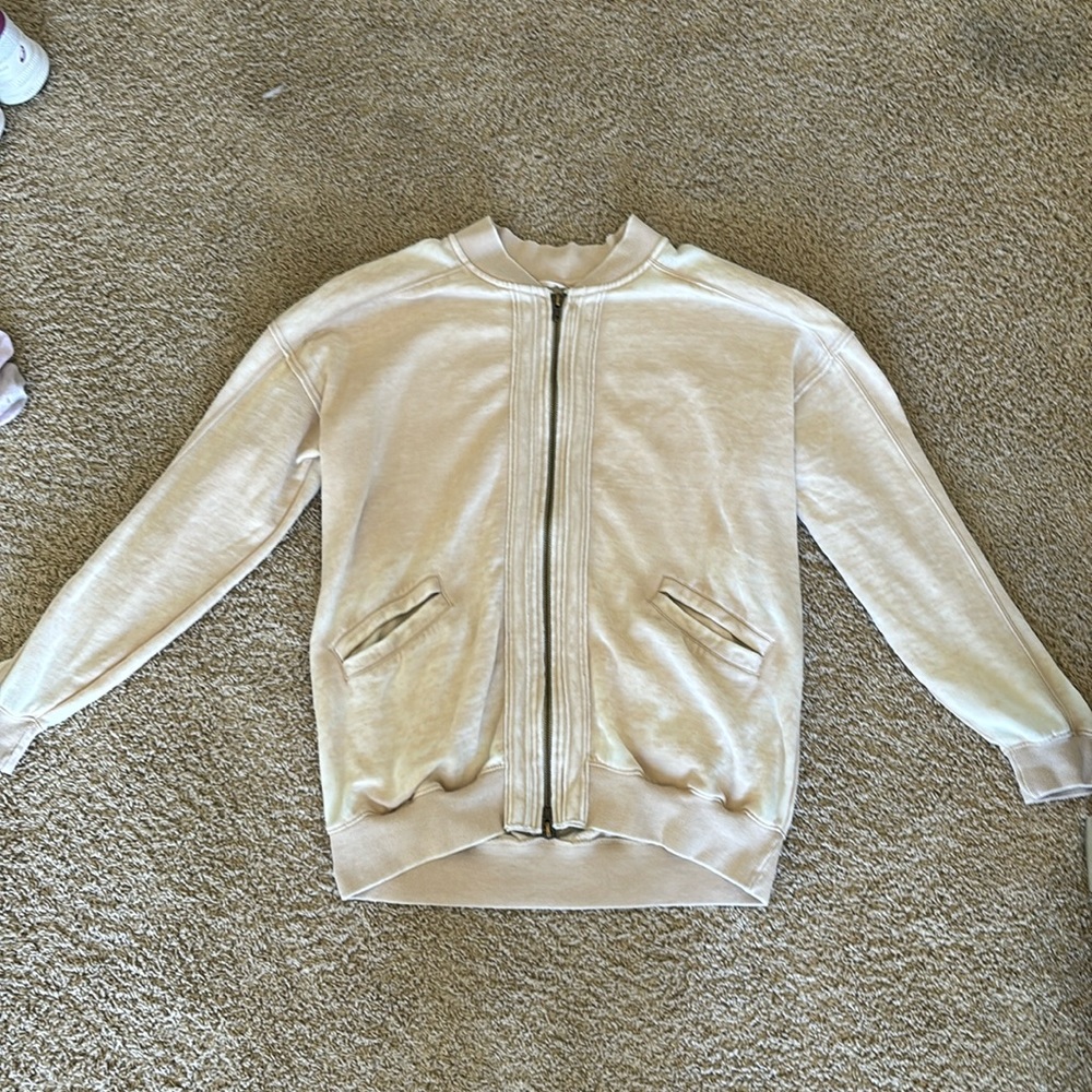 Beige Free People Robby Bomber